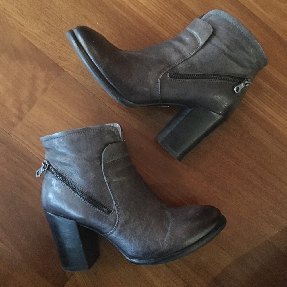 KBR distressed leather booties